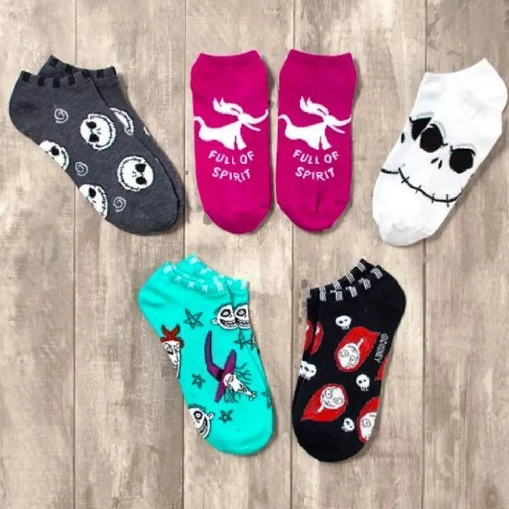 Nightmare Before Christmas 5 Pair No Show Sock Set